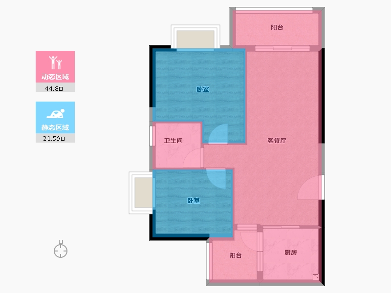 广东省-广州市-江畔雅苑-59.71-户型库-动静分区