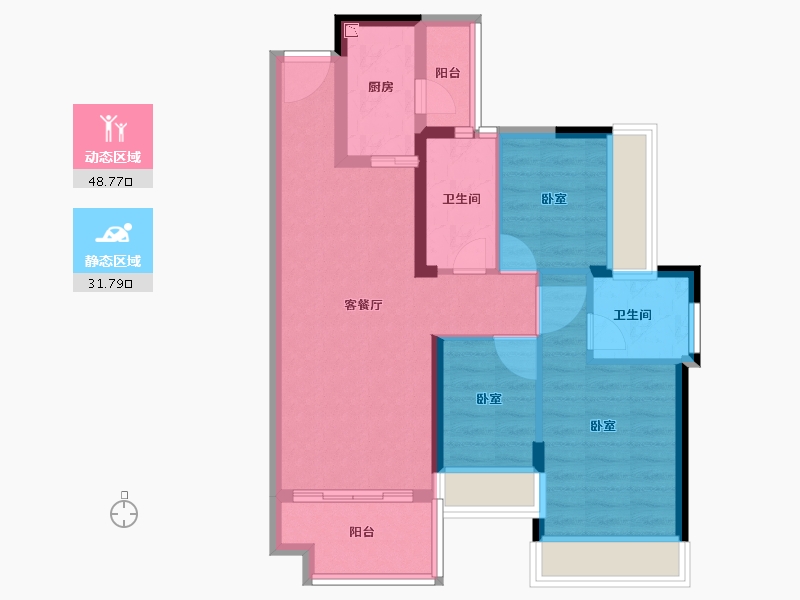 广东省-深圳市-中粮凤凰里-71.00-户型库-动静分区