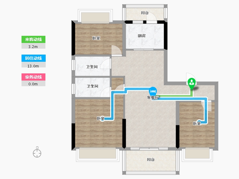 广东省-河源市-碧桂园·公园上城-85.24-户型库-动静线