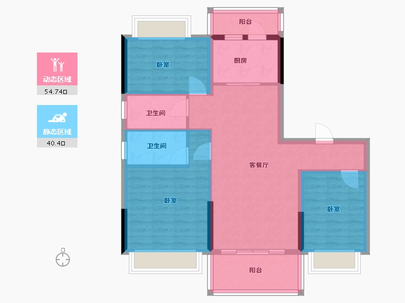 广东省-河源市-碧桂园·公园上城-85.24-户型库-动静分区