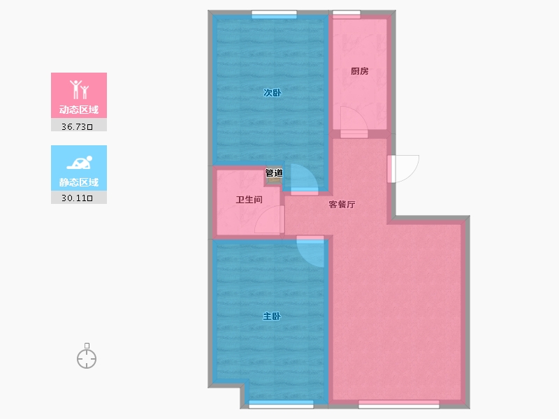 吉林省-长春市-潭泽东南明珠-59.12-户型库-动静分区