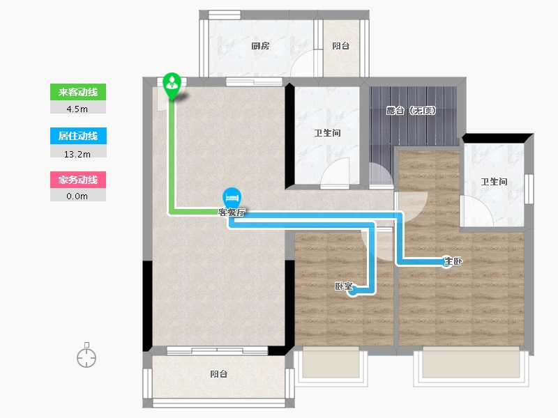 广东省-佛山市-三水奥园尚居-74.57-户型库-动静线