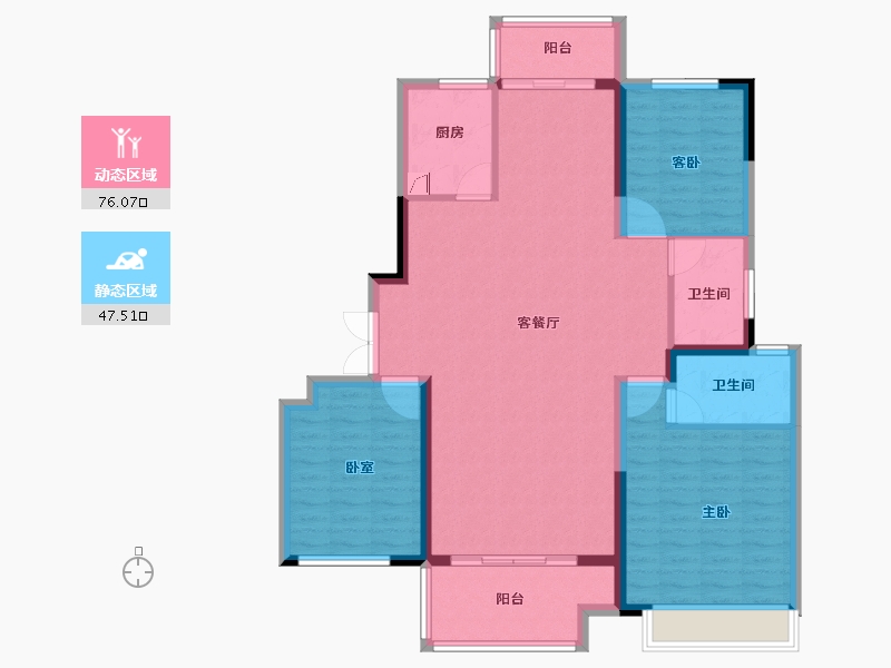 湖南省-长沙市-荣盛城-112.00-户型库-动静分区