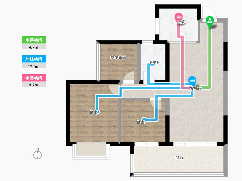 广东省-广州市-碧桂园海湾1号-70.00-户型库-动静线