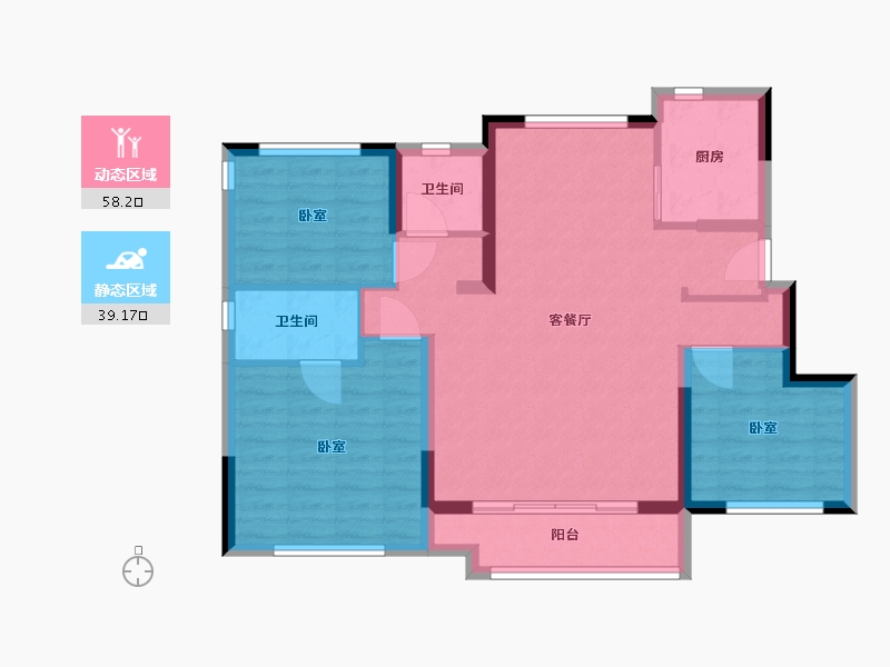 福建省-福州市-保利和光尘樾-87.22-户型库-动静分区