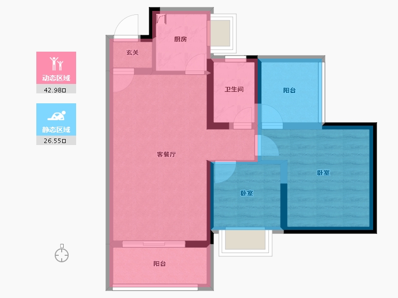 广东省-惠州市-颐安天朗名庭-61.00-户型库-动静分区