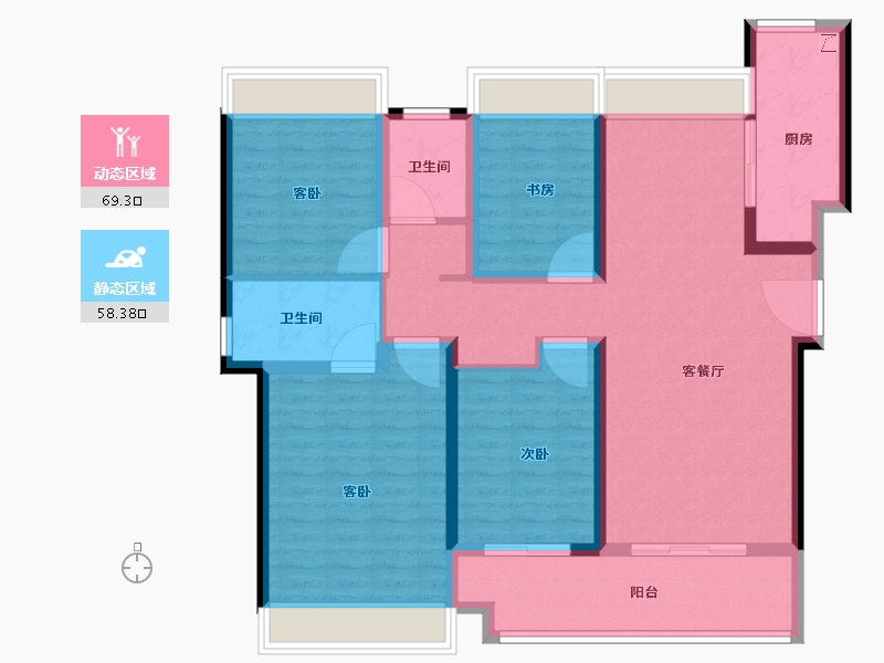 湖南省-长沙市-环球融创会展上东区-114.00-户型库-动静分区