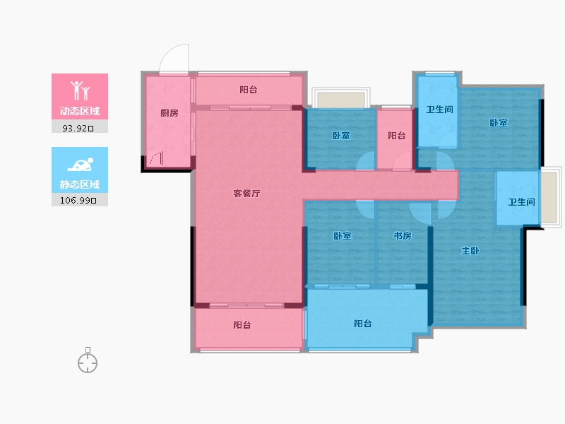 广东省-佛山市-东建锦绣龙湾-183.87-户型库-动静分区