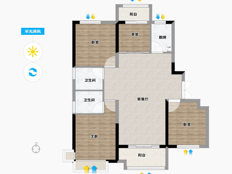 湖南省-长沙市-荣盛城-112.01-户型库-采光通风