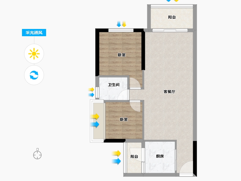 广东省-广州市-星力时代豪庭-62.90-户型库-采光通风