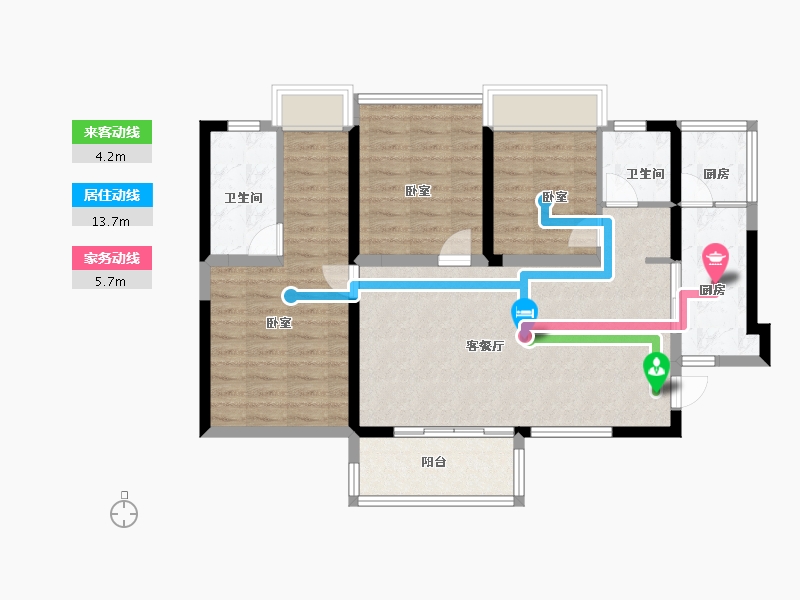 广东省-广州市-碧桂园海湾1号-88.00-户型库-动静线