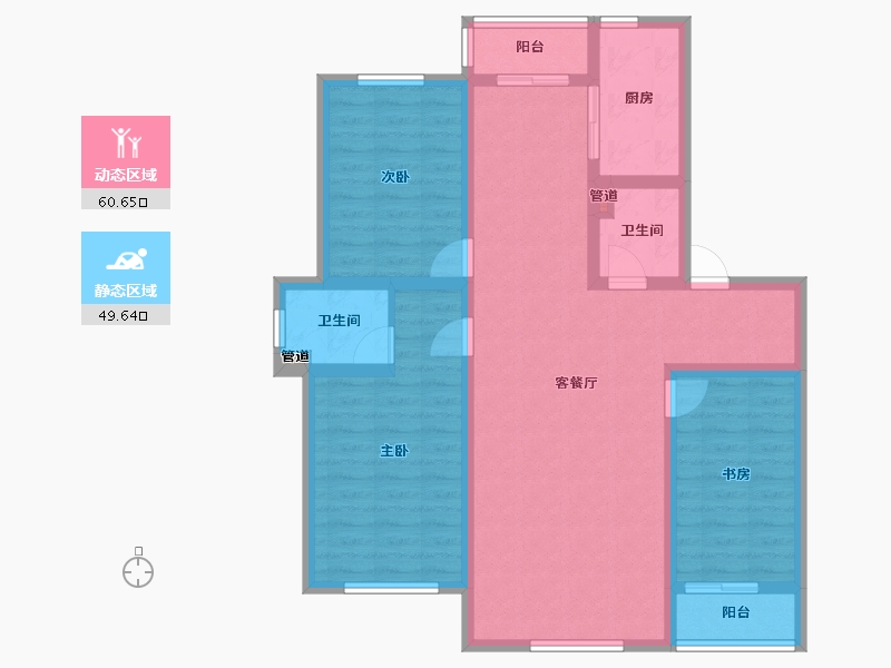 吉林省-长春市-潭泽东南明珠-97.92-户型库-动静分区