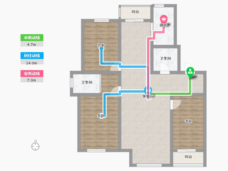 吉林省-长春市-潭泽东南明珠-97.86-户型库-动静线