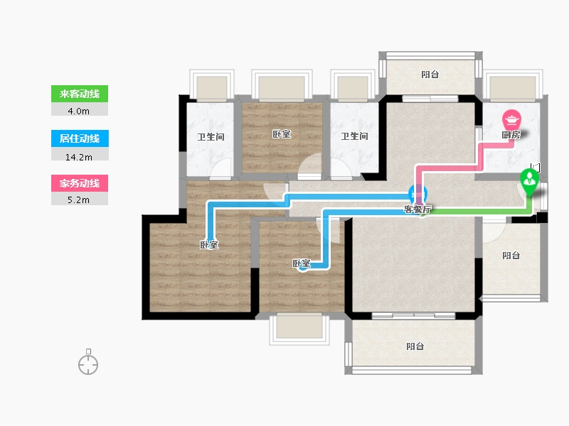 广东省-惠州市-颐安天朗名庭-86.00-户型库-动静线