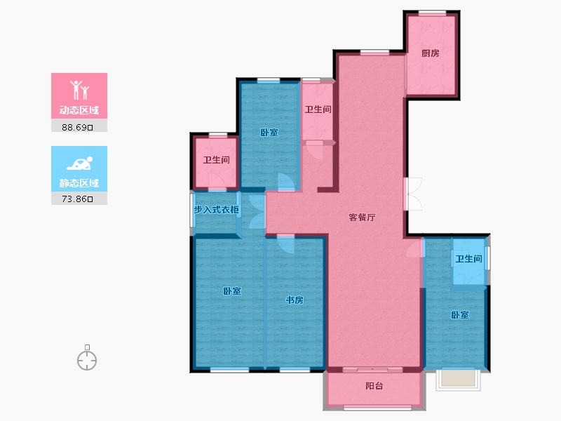 宁夏回族自治区-银川市-鑫祥虹桥御景-145.67-户型库-动静分区