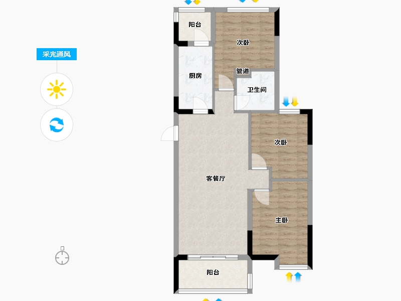 吉林省-长春市-恒大檀溪郡-80.00-户型库-采光通风