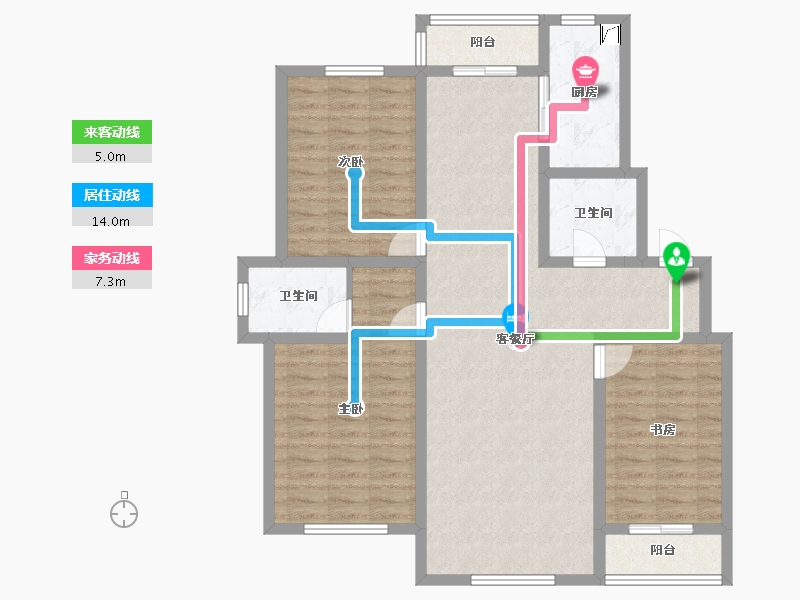 吉林省-长春市-潭泽东南明珠-106.60-户型库-动静线