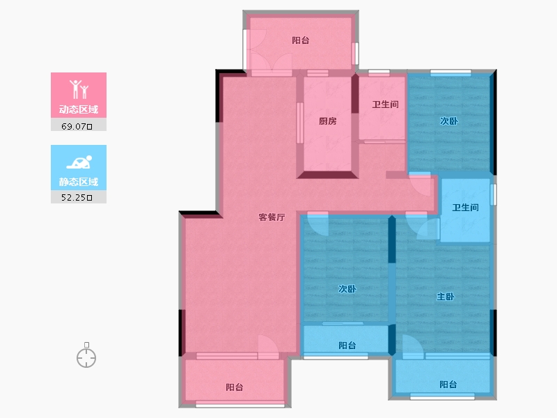 山东省-潍坊市-翔凯文华未来之光-107.00-户型库-动静分区