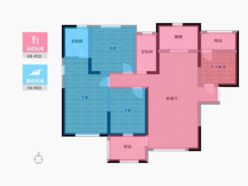 湖南省-常德市-致远·乐路口-104.11-户型库-动静分区