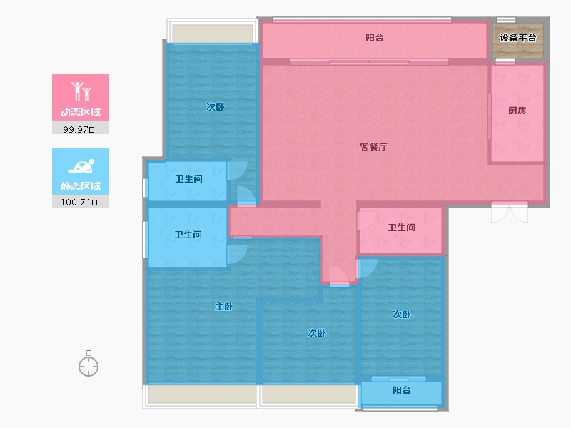 湖南省-常德市-城投·十里外滩-186.44-户型库-动静分区