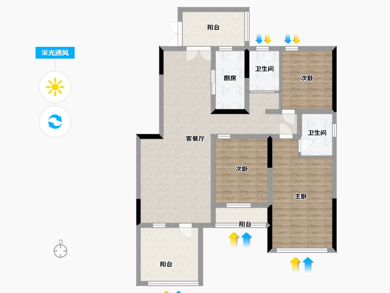 山东省-潍坊市-翔凯文华未来之光-112.30-户型库-采光通风