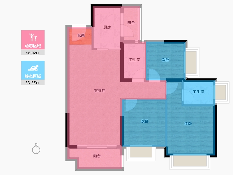 广东省-惠州市-星河荣域-73.15-户型库-动静分区