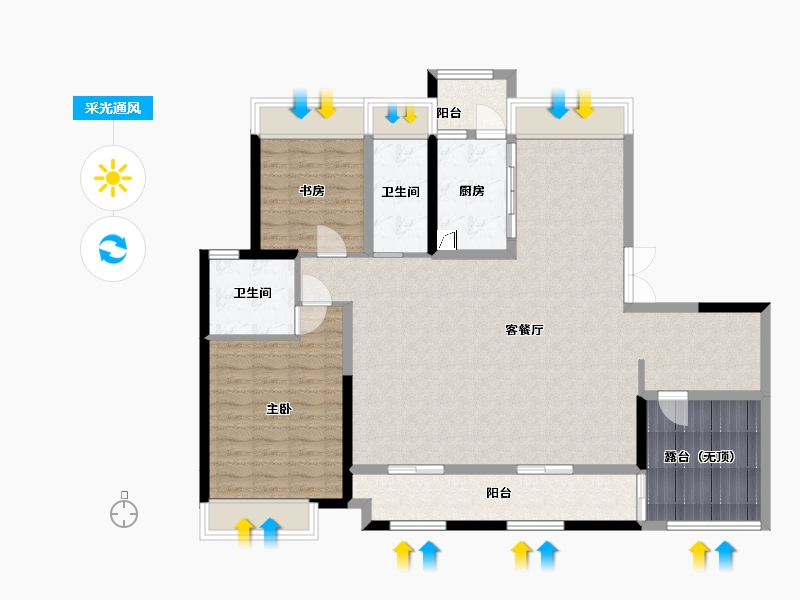 湖南省-常德市-香江悦府-121.46-户型库-采光通风