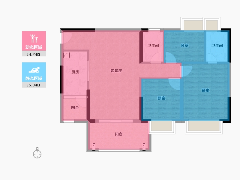 广东省-清远市-翔隆·七色城邦-79.74-户型库-动静分区