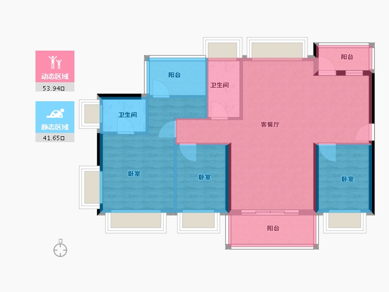 广东省-河源市-兴业城-85.98-户型库-动静分区