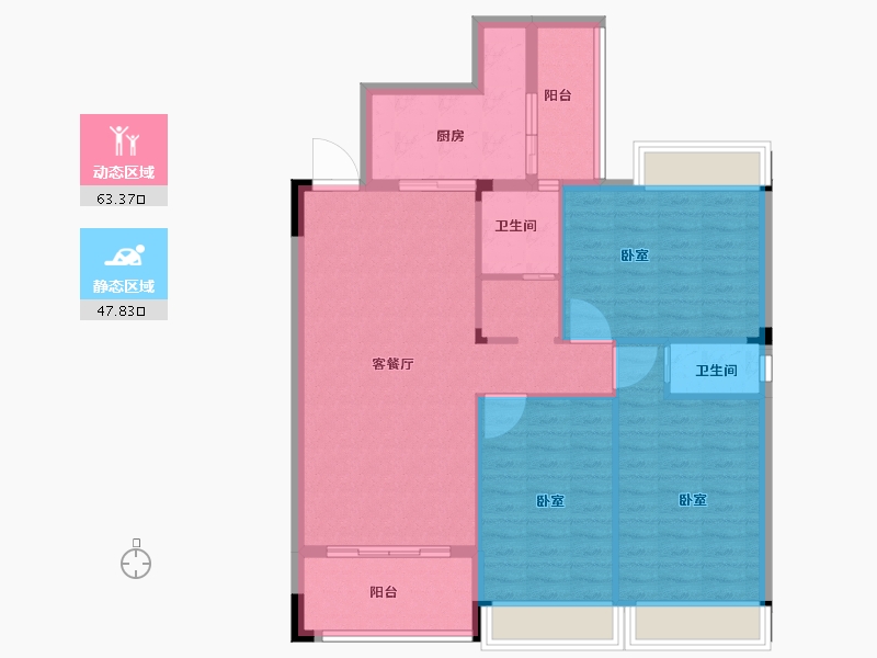 广东省-韶关市-乐昌利华雅居-100.83-户型库-动静分区