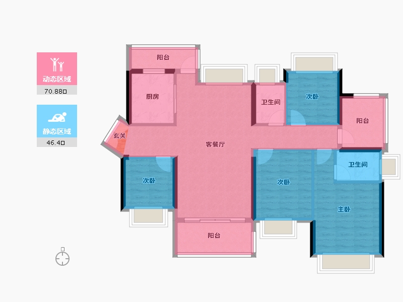 广东省-惠州市-星河荣域-105.00-户型库-动静分区