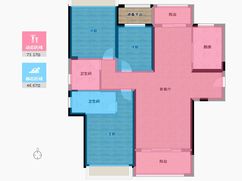 湖南省-张家界市-澧水嘉园-110.52-户型库-动静分区