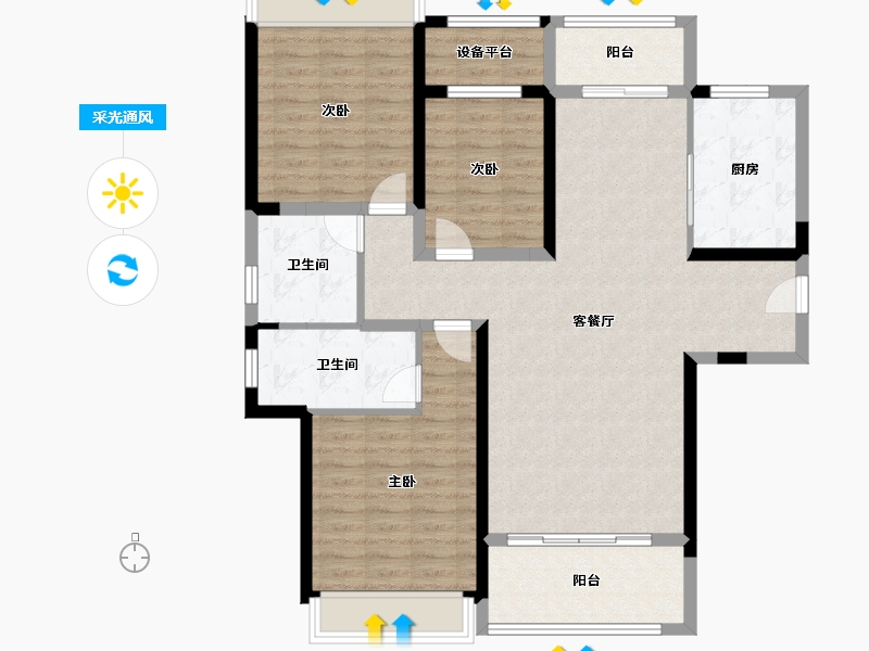 湖南省-张家界市-澧水嘉园-110.52-户型库-采光通风