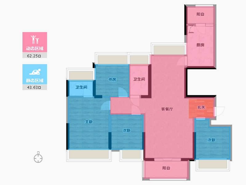 湖南省-常德市-香江悦府-93.41-户型库-动静分区