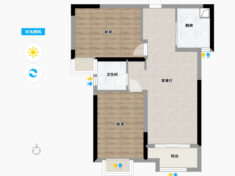 湖北省-武汉市-曦地港CITY ON-66.01-户型库-采光通风