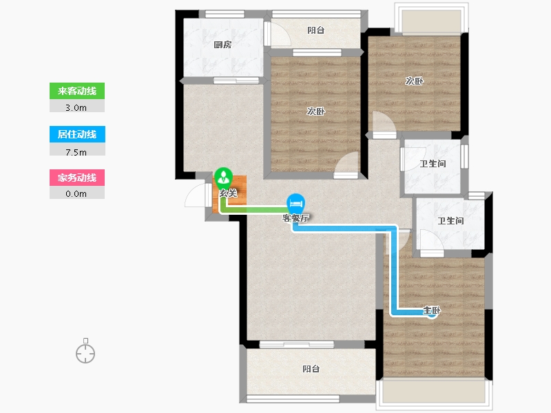 湖南省-长沙市-富兴•汇中央-94.58-户型库-动静线