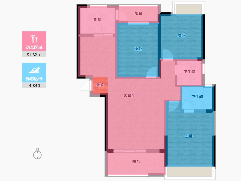 湖南省-长沙市-富兴•汇中央-94.58-户型库-动静分区