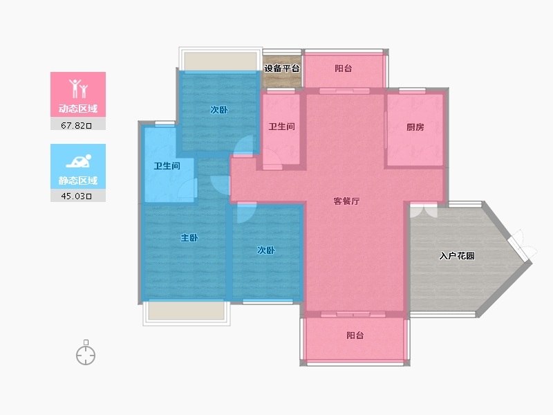 湖南省-张家界市-澧水嘉园-118.55-户型库-动静分区