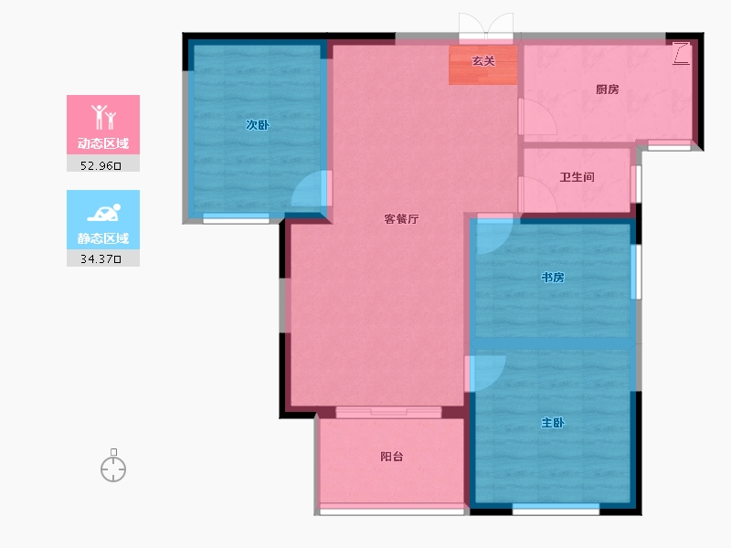 湖南省-长沙市-长高圆梦佳苑-78.17-户型库-动静分区