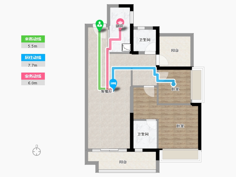 广东省-韶关市-保利东湾花园-82.07-户型库-动静线