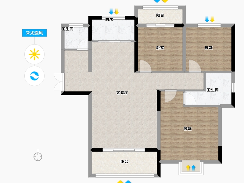 河南省-开封市-兰考望湖-109.51-户型库-采光通风