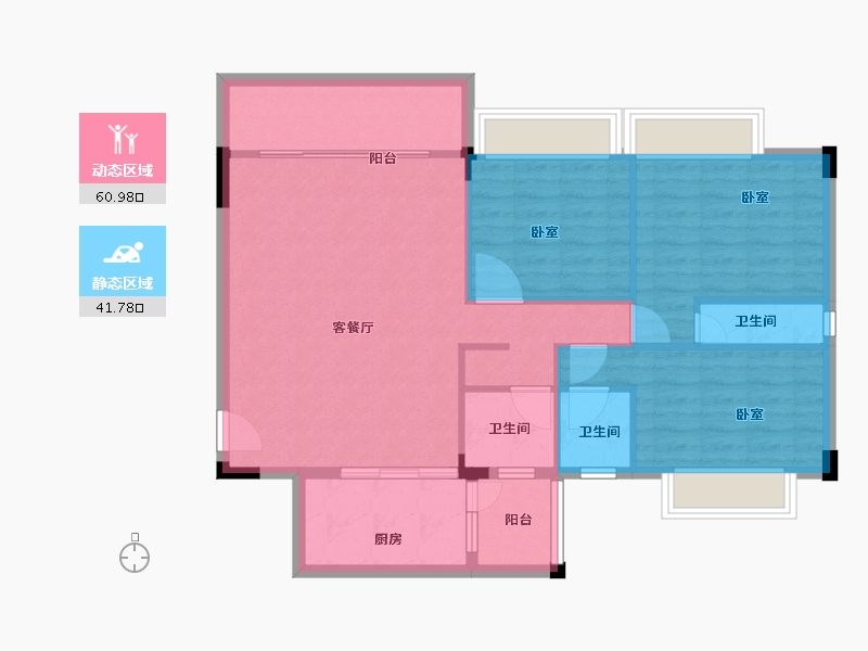 广东省-韶关市-乐昌利华雅居-93.36-户型库-动静分区