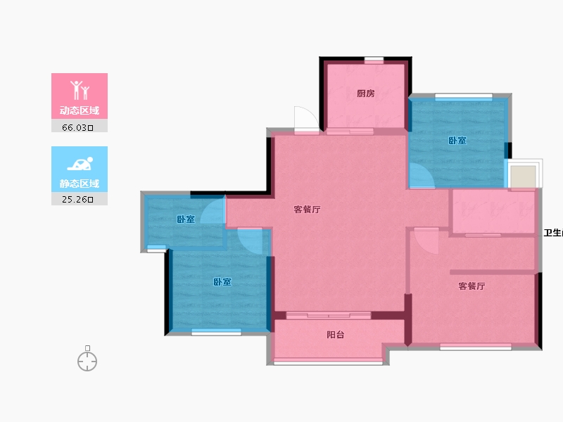 福建省-福州市-保利和光尘樾-82.16-户型库-动静分区