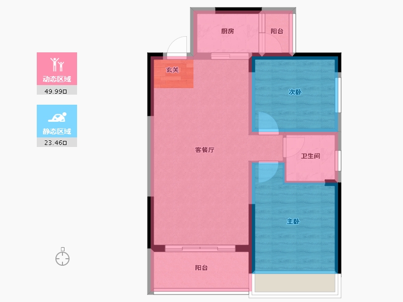 湖南省-长沙市-富兴•汇中央-65.55-户型库-动静分区