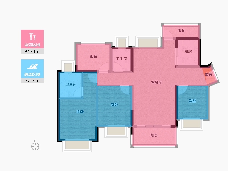 广东省-惠州市-星河荣域-87.84-户型库-动静分区