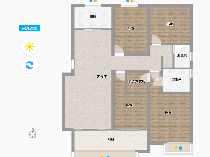 山东省-聊城市-孟达·颐和嘉苑-112.19-户型库-采光通风