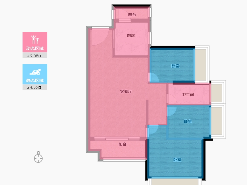 广东省-深圳市-中粮凤凰里-63.00-户型库-动静分区