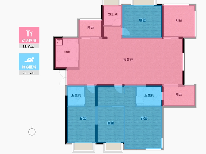 湖南省-长沙市-华韵城市海岸二期-144.07-户型库-动静分区