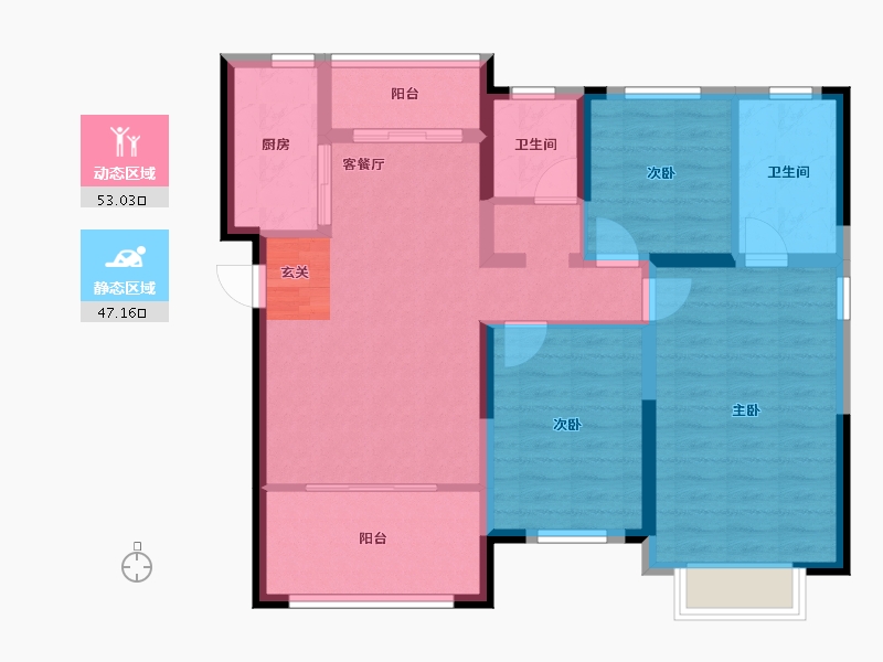 湖南省-长沙市-中欣楚天雅郡-89.48-户型库-动静分区