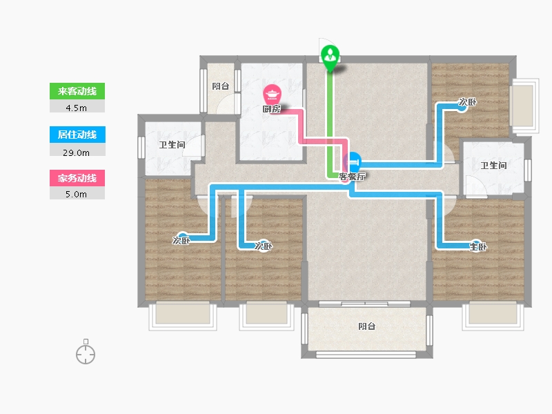 湖南省-湘潭市-吉润华府-116.32-户型库-动静线